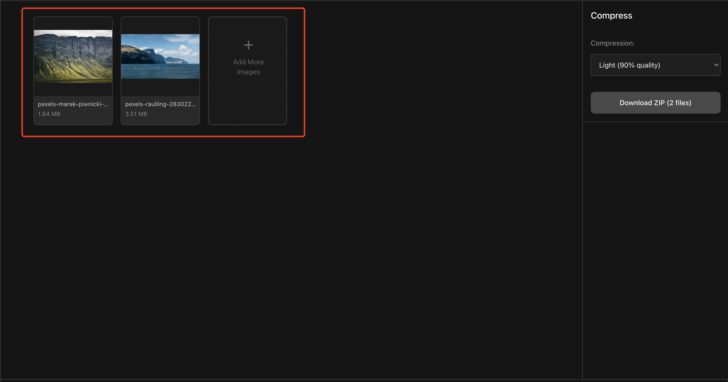 Batch compression with mixed formats in PhoEdit