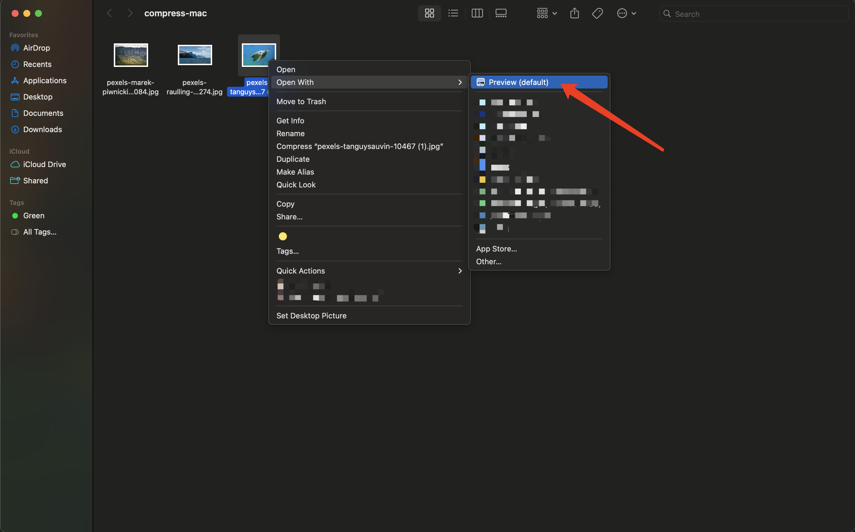Open an image in Preview on Mac